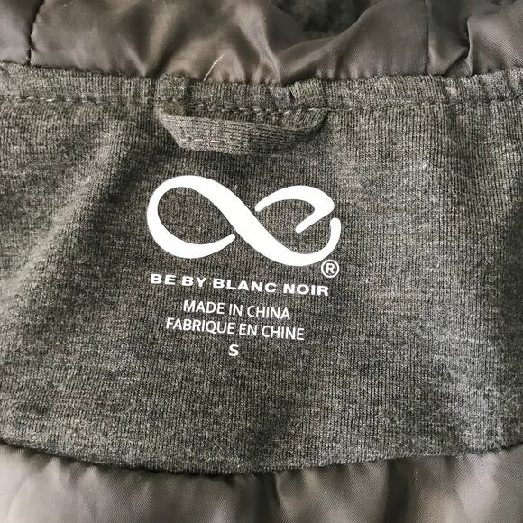 Blanc Noir Puffer Vest Small Quilted Ruched Hooded Jersey Hiking Hunter Army - Picture 8 of 10